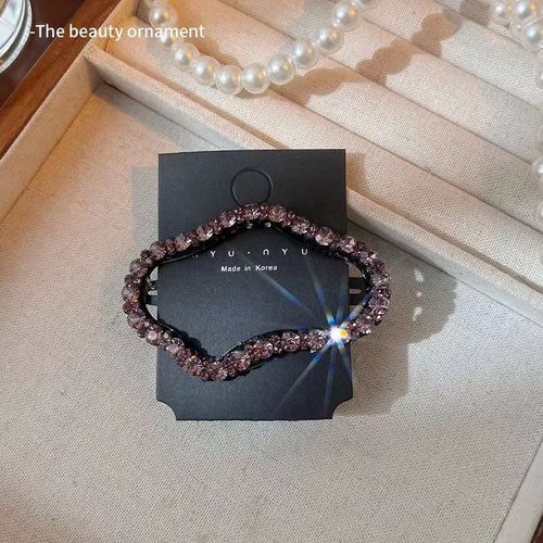 Rhinestone Hollow Cloud Shattered Hair Clip Feel Side Bangs Clip BB Clip One-Line Clip to Fix the Hair Clip on the Back of the Head