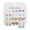 Fruit earrings, set, suitable for import, simple and elegant design, Korean style, 20 pair