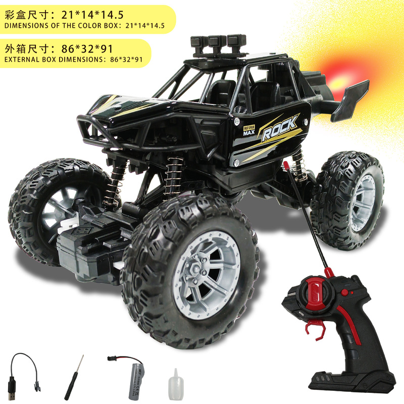 Cross-Border Rc Remote Control Car Toy Spray Alloy Off-Road Remote Control Car Light High-Speed Rechargeable Climbing Remote Control Car