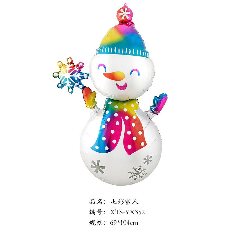 クロスボーダークリスマスサンタクロース杖ヘラジカスノーフレーク雪だるま漫画アルミフィルムバルーンクリスマスパーティー装飾ボール|undefined