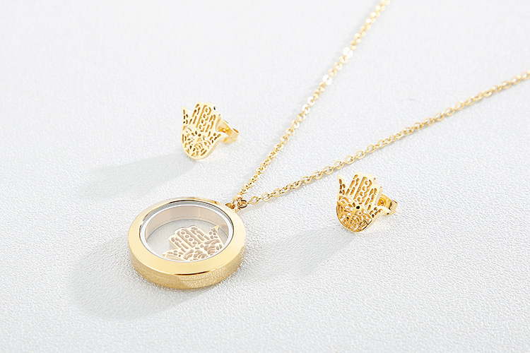 new fashion stainless steel clavicle chain necklace earrings sets accessories