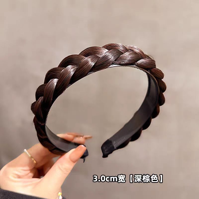 鱼骨辫假发发箍2025女款麻花辫发卡发捆头饰高颅顶显发量压发头箍|undefined