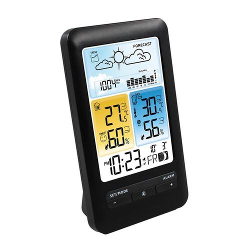 Indoor and Outdoor Thermometer Hygrometer 3395D Weather Forecast Alarm Clock Colorful Screen Weather Station Calendar Electronic Weather Clock