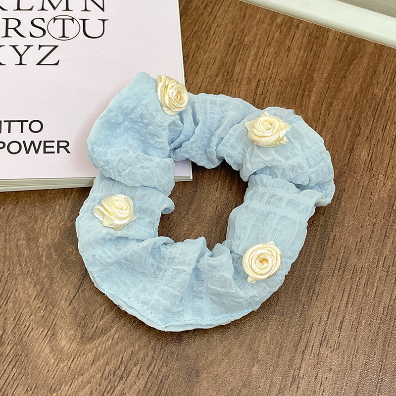 韩风高弹力蕾丝大肠发圈女耐用大方巾头饰皮筋发绳高级感头花发饰|undefined
