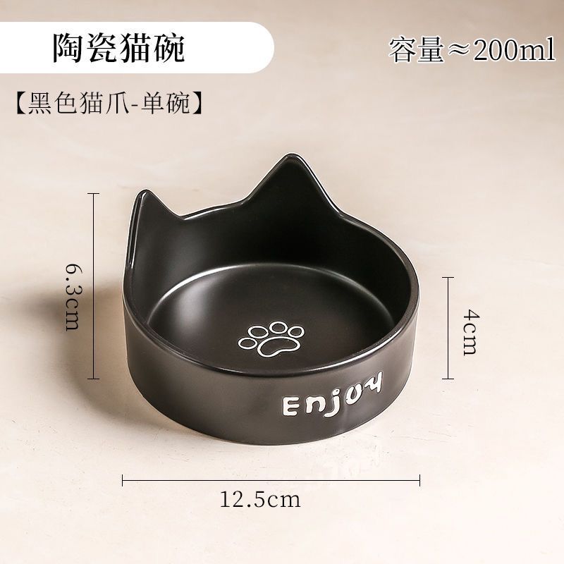 Tazón para gatos Tazón para comida para gatos de cerámica Tazón para mascotas Tazón para beber Tazón para alimentos Tazón para gatos todo en uno Tazón para gatos Tazón para perros No es fácil volcar el cuello