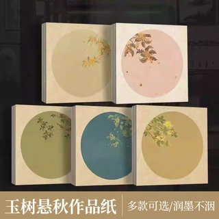 微喷纸玉树悬秋书法作品纸半生熟小楷瘦金体毛笔加厚印花仿古花笺