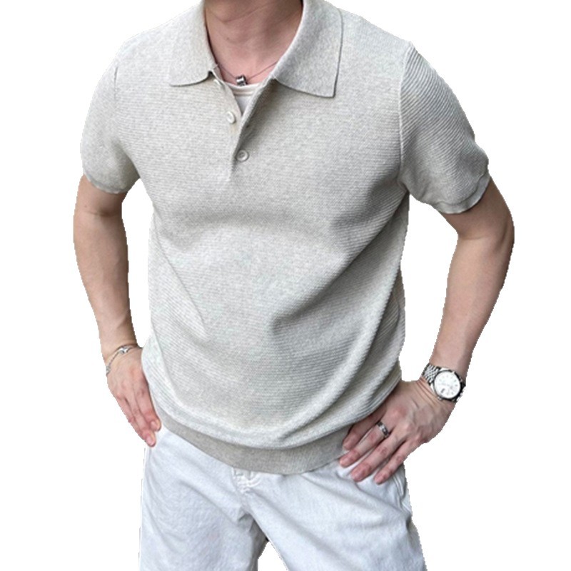 Polo camiseta de punto camiseta de manga corta hombre paul viejo dinero estilo de negocios camiseta de hielo de verano fábrica transfronteriza al por mayor