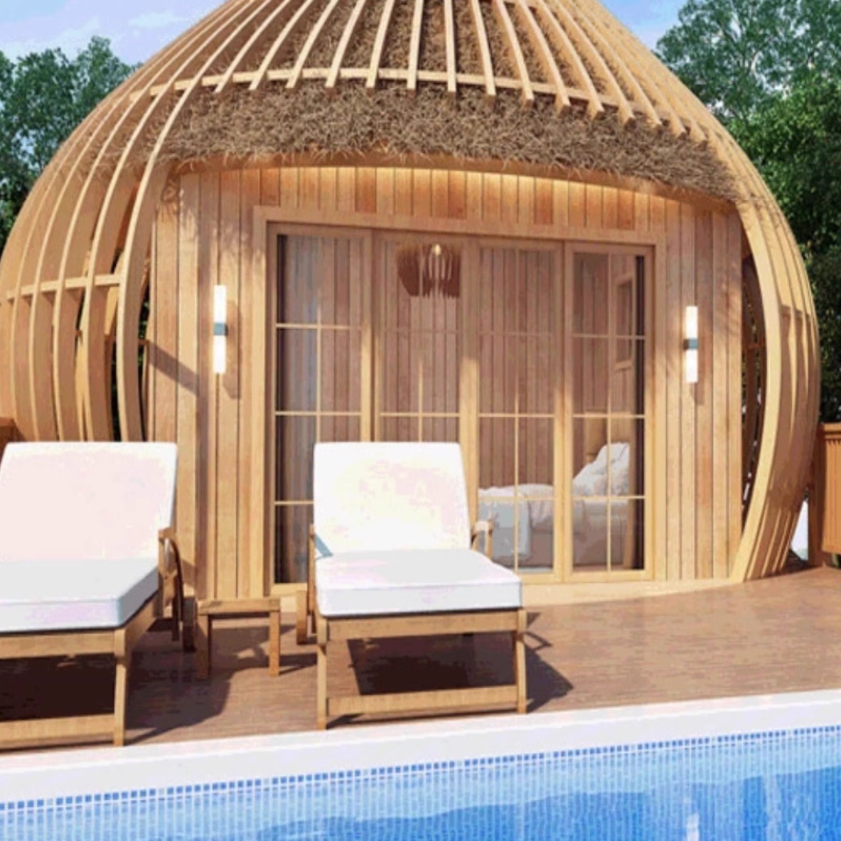 Hotel al aire libre tienda de panal estrella sala de cabina escénica vivienda caracol a prueba de viento casa de madera transparente móvil camping