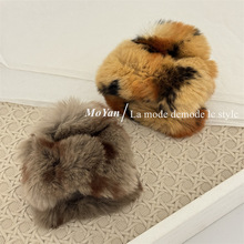 秋冬獭兔毛发夹女后脑勺气质毛毛夹子网红新款百搭毛绒发抓盘发卡