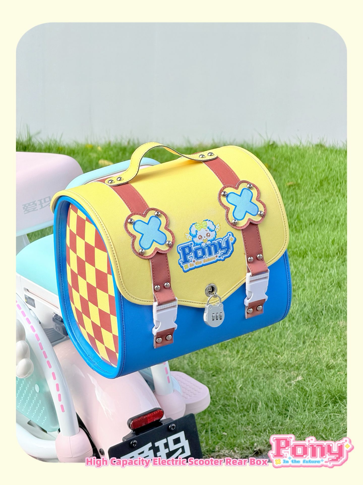 Suitable for Aima Yadi Electric Vehicles, Large-Capacity Waterproof Rear Storage Bag, Universal Leather Trunk Bag for Electric Scooters