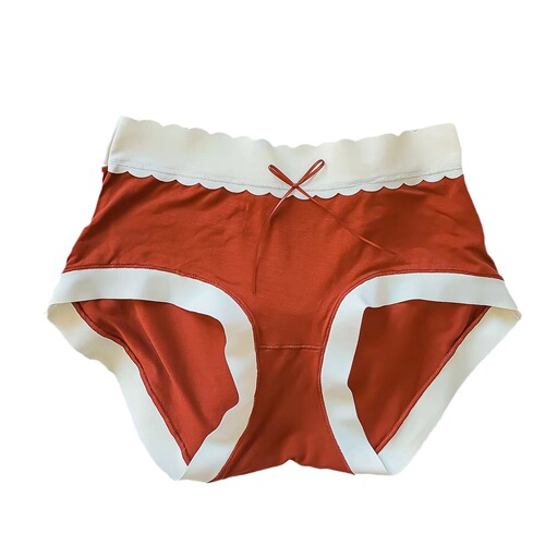 Large size nude seamless women's underwear mid-waist hip Japanese girl modal skin-friendly breathable hole briefs