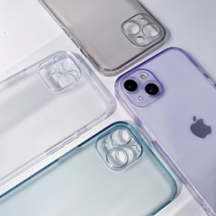 Applicable for iPhone 15, 14 Pro Max, 13 Pro, and AMX smartphones, transparent mesh hole phone case with no steps, matte glass shell