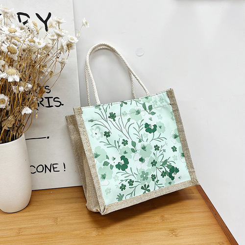 Bags Floral Canvas Bag Women's Bag Small Fresh Western Style Shoulder Bag Fashion Tote Bag  New Women's Bag