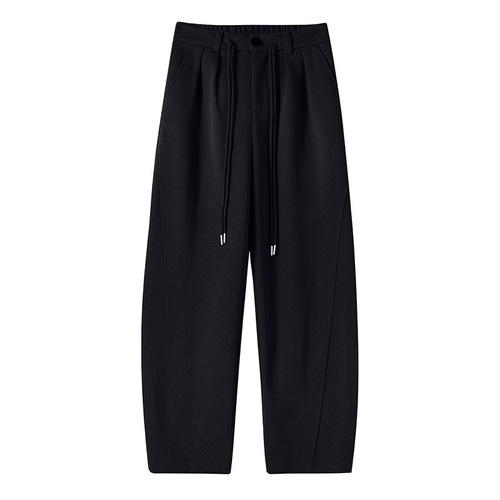 Narrow version of wide-legged banana pants for women in spring, new drawstring high-waisted, loose and drapey tall lengthened floor-length mopping sweatpants