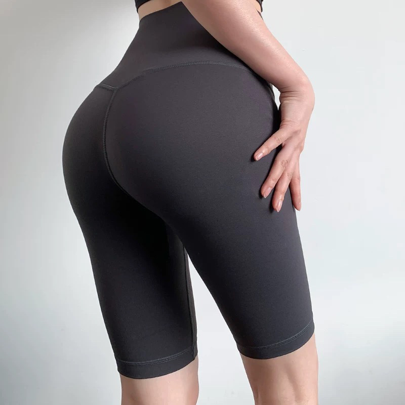 Women's Cycling Sports Shorts, Tight-Fitting High-Waisted Hip-Lifting Yoga Pants, Running Quick-Drying Summer Wearable Five-Point Fitness Pants