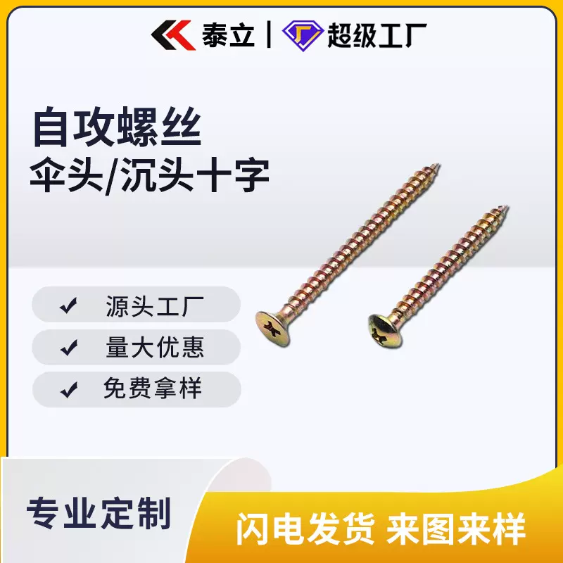 厂家非标平头十字木牙玩具自攻螺丝跨境专供不锈钢自攻螺丝钉