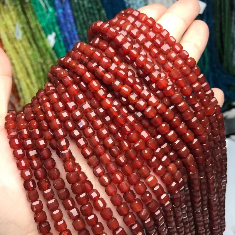 5MM natural crystal red agate sugar loose beads semi-finished bracelet necklace accessories with beads