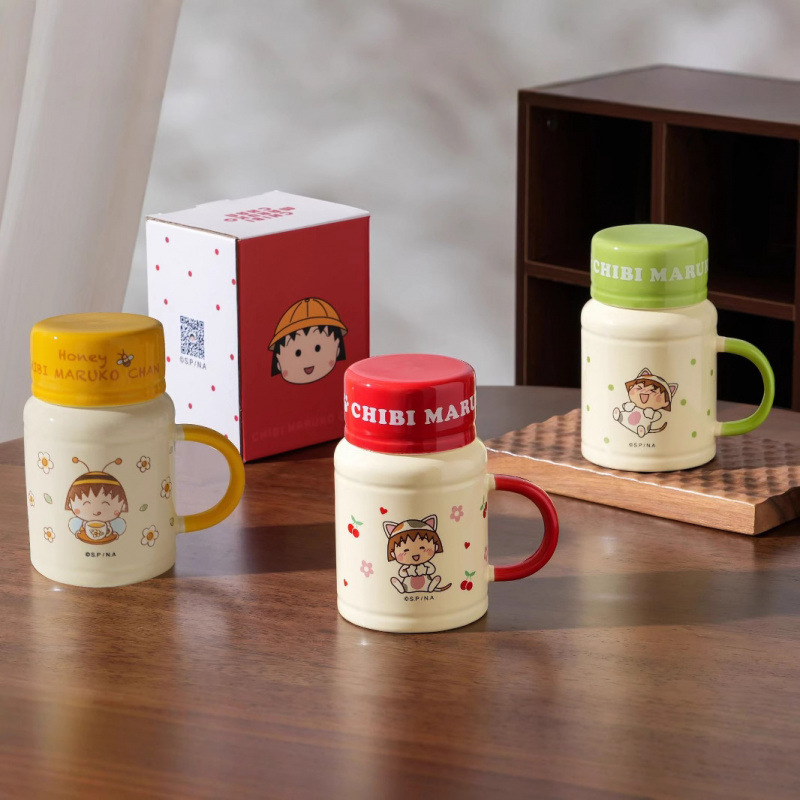 Cereza bola de cerámica auténtica taza de café infantil encantadora taza de agua de la oficina taza doméstica