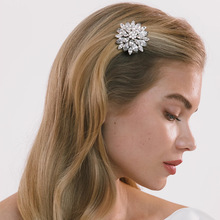 新款花型发夹小清新水钻发夹高级感新娘头饰发饰品 Hair band
