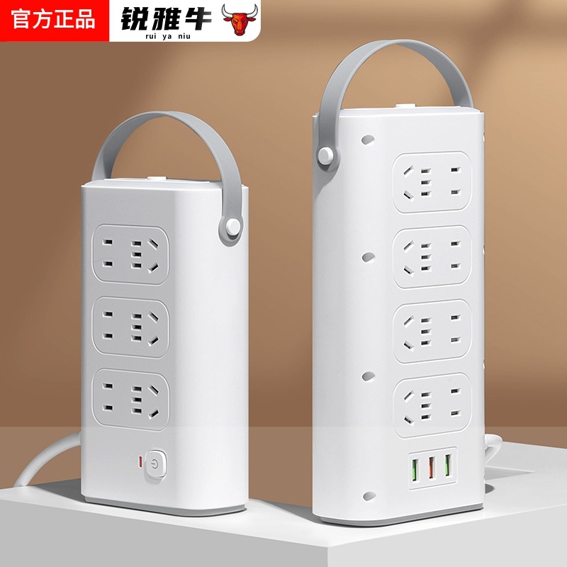 家用多功能立式塔型插座插线板办公插板拖线板工厂批发带夜灯插座