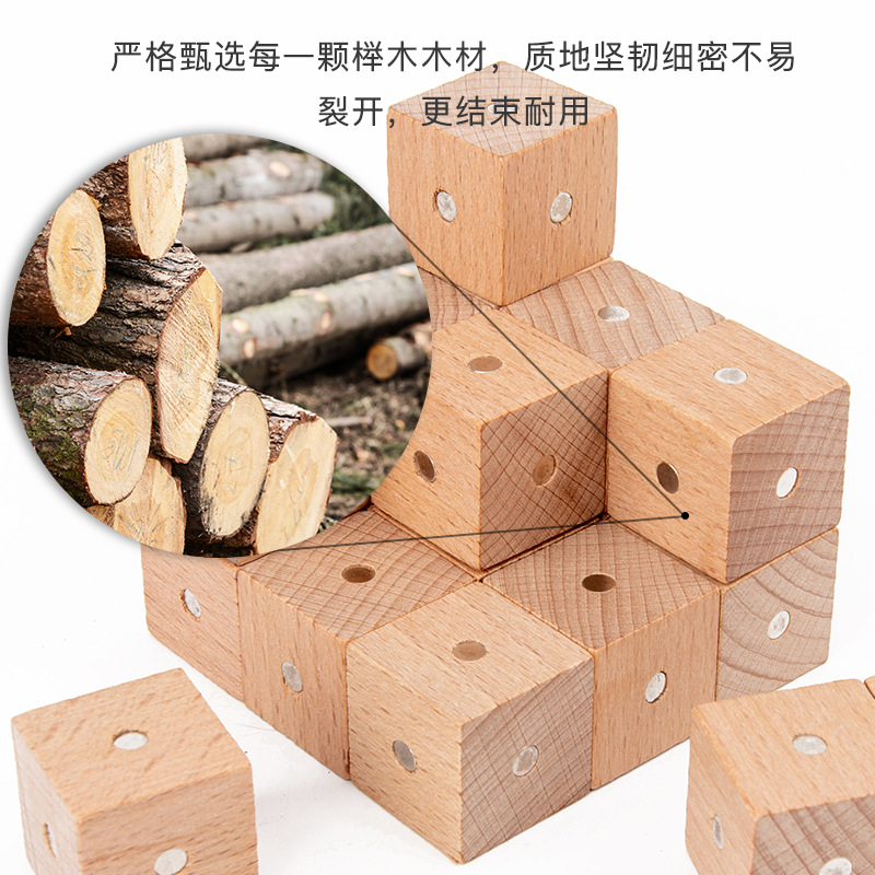 Cubo de enseñanza ayudas de aprendizaje magnético escuela primaria matemáticas cuadrado geometría tridimensional kindergarten cubo 2cm bloques de construcción