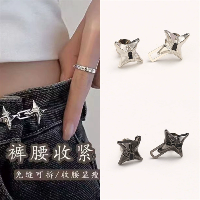 Тенденция четырехзвездная талия пряжка артефакт джинсы