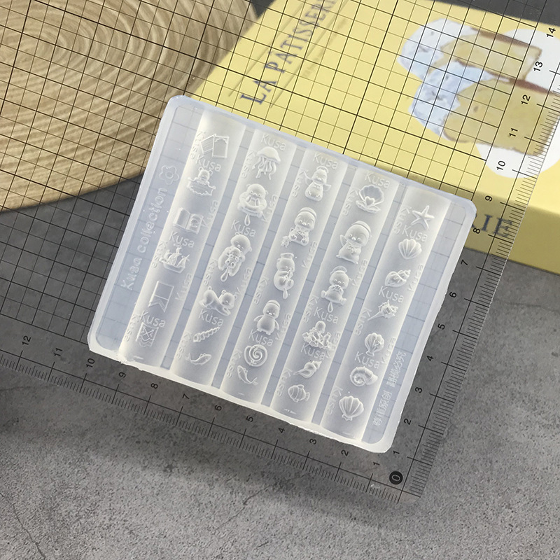 跨境批发蝴蝶结硅胶美甲模具立体链条串珠浮雕花纹穿戴甲装饰工具|undefined