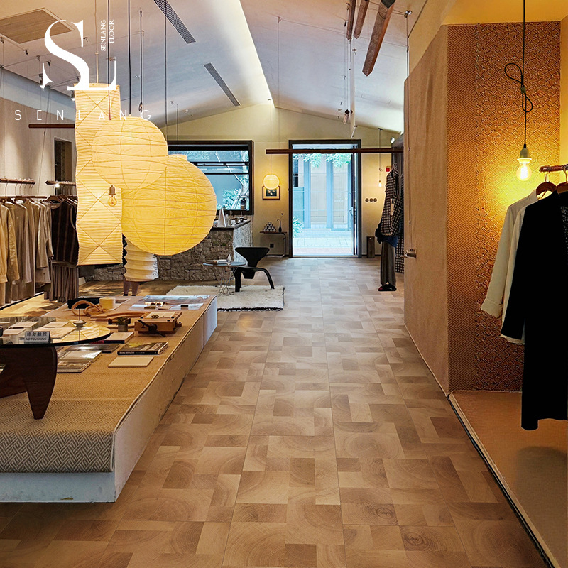 复古年轮厂家直销强化复合木地板做旧黑色侘寂风仿古民宿环保家用