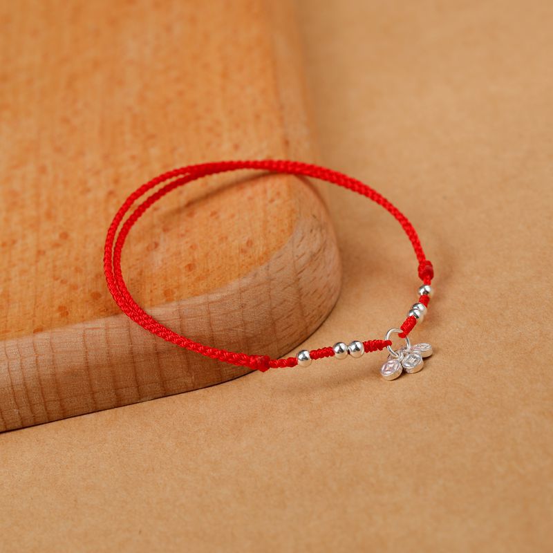 925 Silver Money Multi-Purpose Red Rope Anklet Hand-Woven Good Luck in the Year of Birth New Chinese Style Thin Hand Rope Fashion Gift for Men and Women