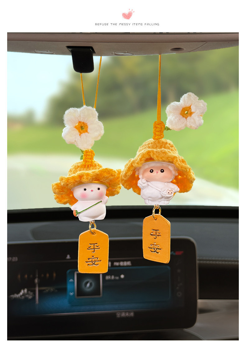 Twelve Zodiac Car Hanging Ornaments, Car Rearview Mirror Decorations, Car Pendants, Interior Hanging Decorations, New Car Gifts