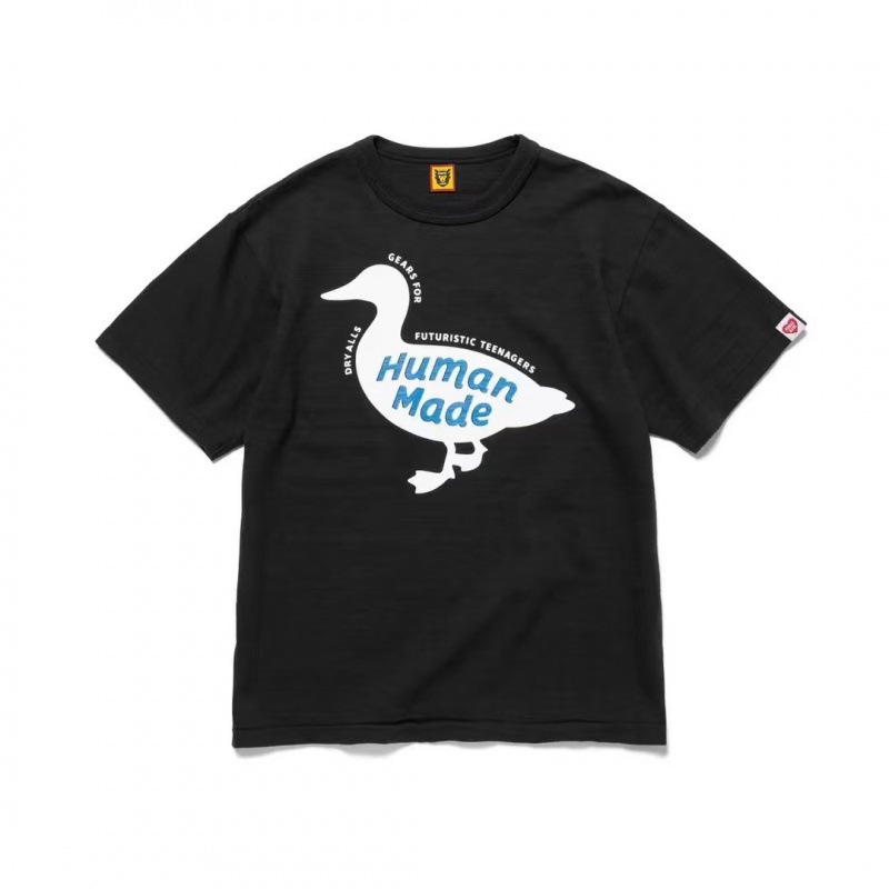 スポット日本製ヒューマンサマーヘビーウェイトバンブーコットン半袖Tシャツルーズカジュアルラウンドネックプリント|undefined