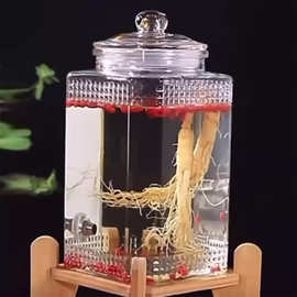 批发10/20斤六棱雕花玻璃瓶泡酒坛酿酒器自酿容器泡酒瓶泡药酒瓶