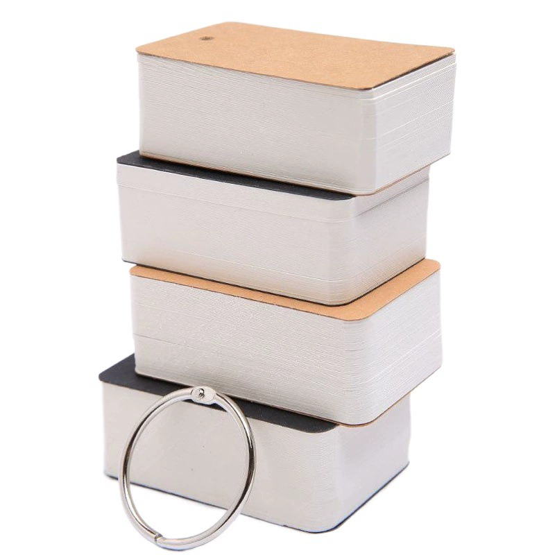 Пустая карта Английское слово Картон Белый жесткий картон Портативный картон Кольцо памяти Пряжка Тип Пуансон Почерк