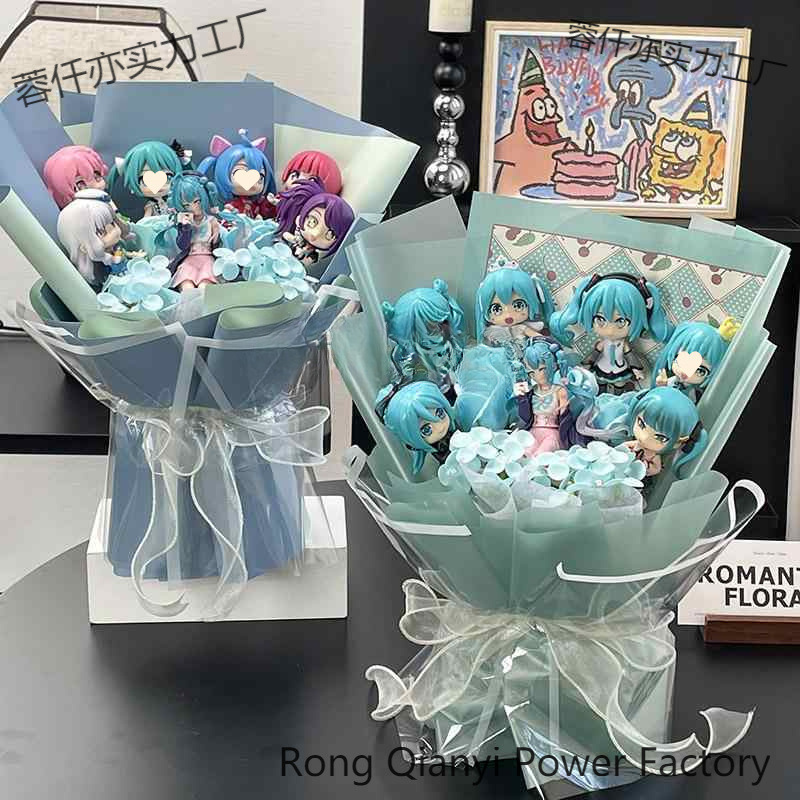 二次元初音ミクフィギュアアニメ人形花束女の子の誕生日クリエイティブギフト親友ガールフレンド|undefined