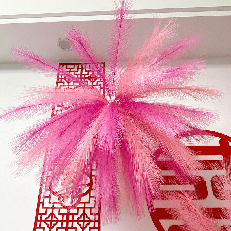 매달린 장미 핑크 갈대 불꽃놀이 50개 + 조립 액세서리