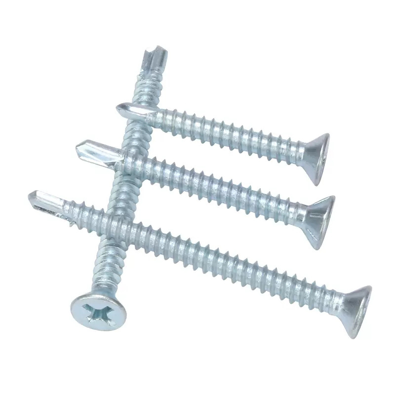 Hierro galvanizado Cruz avellanada cabeza autorroscante tornillo de perforación de cabeza plana tornillo autoperforante tornillo de cola de milano cola de clavo m4.2m4.8 image 6