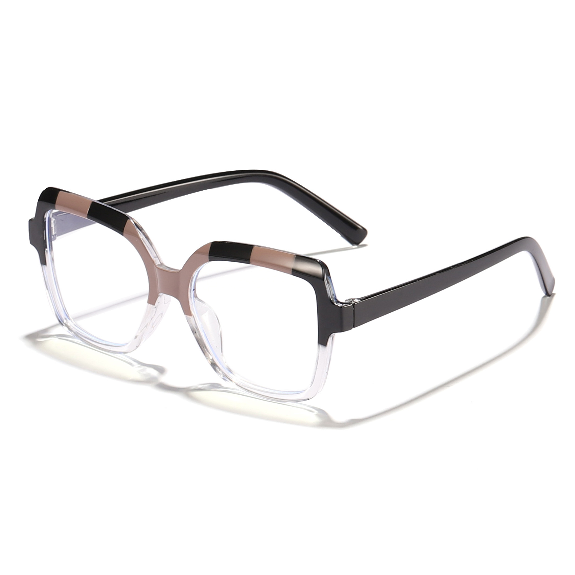 Espejo plano cuadrado de contraste de color europeo y americano transfronterizo, gafas de marco anti-azul de moda