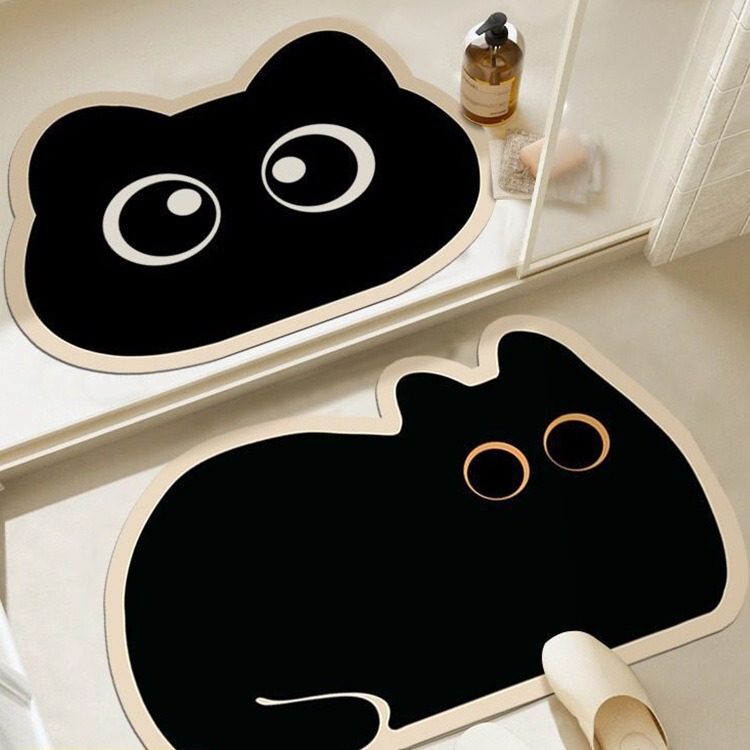 Bathroom Absorbent Floor Mats, Household Bathroom Shower Room, Toilet Door Mats, Floor Mats, Water-absorbent and Stain-resistant Foot Mats