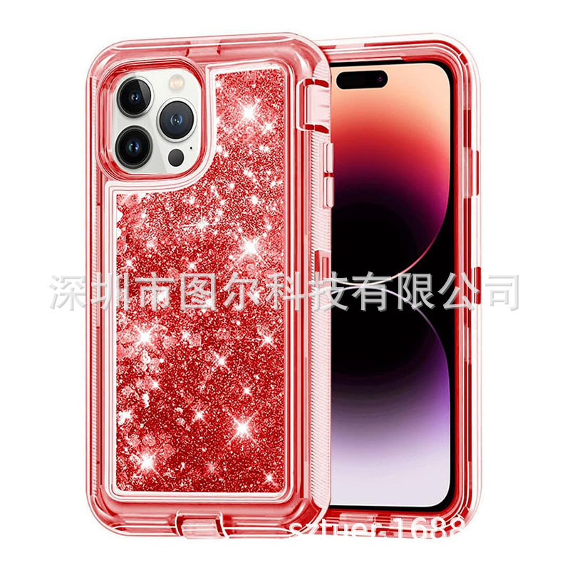 現物はiphone 12 13mini 11 14 pro max携帯ケース流砂三合一耐落下カバーを適用します。|undefined