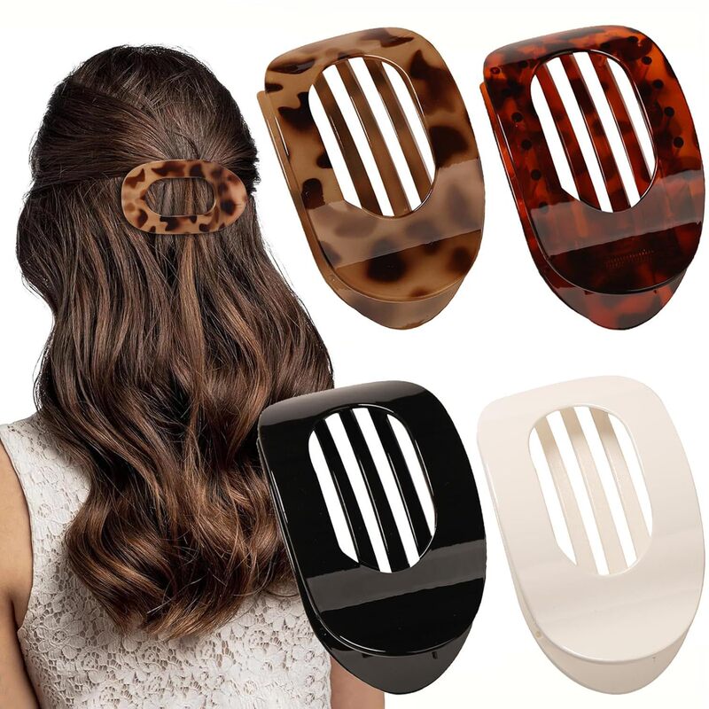 Amazonの人気のヘアクリップセット、新しいフラット楕円形のヘアクリップ、シームレスな後頭部のサメクリップヘアアクセサリー卸売|undefined