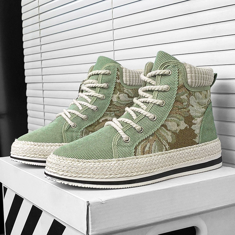 Новый вельвет высокий бан холст спортивные туфли нишевые туфли для мальчиков повседневные кроссовки молодежные спортивные повседневные мужские туфли