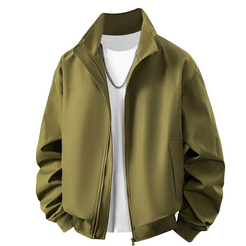 Casual chaqueta de cuello vertical de estilo americano transfronterizo primavera y otoño chaqueta holgada coreana chaqueta de tendencia de hombre chaqueta de tamaño grande