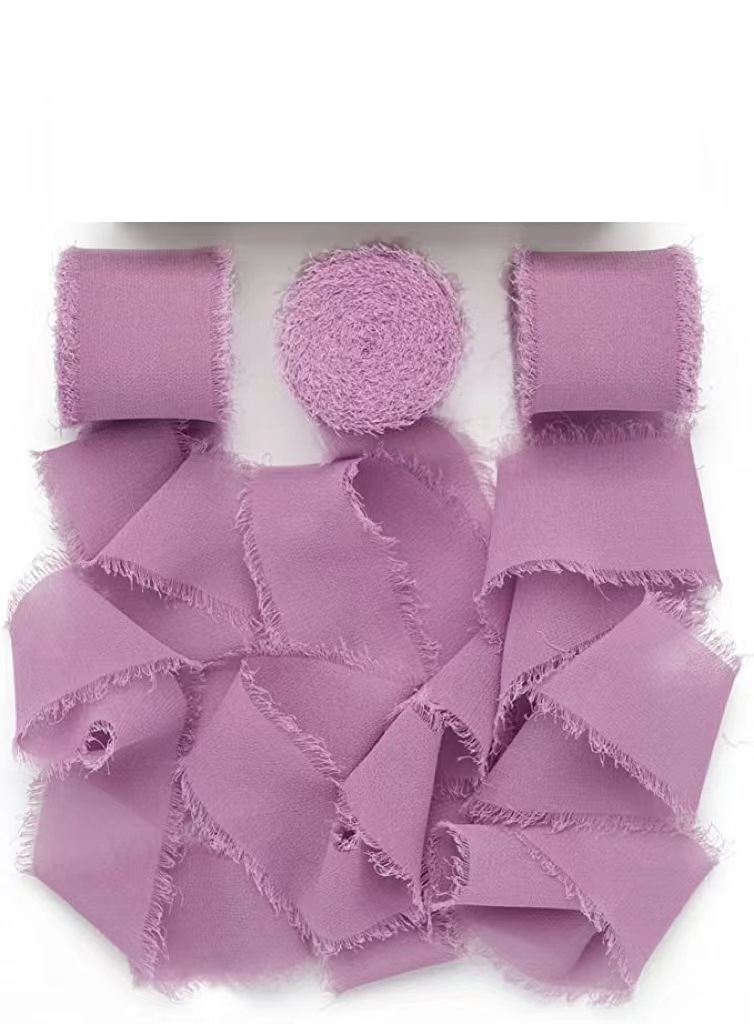 INS deshilachado gasa cinta ramo de la boda borla cinta arco decoración hilo de nieve tira de tela de seda