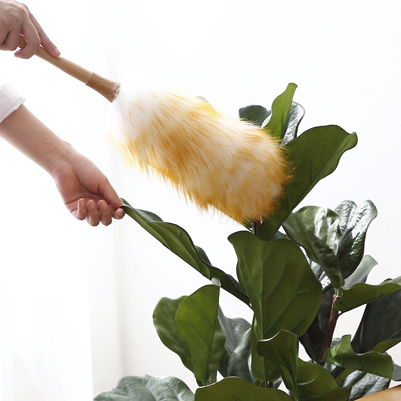 鶏毛禅子除塵家庭用掃除掃除灰毛布神器車用静電気大掃除除塵ウールはたき