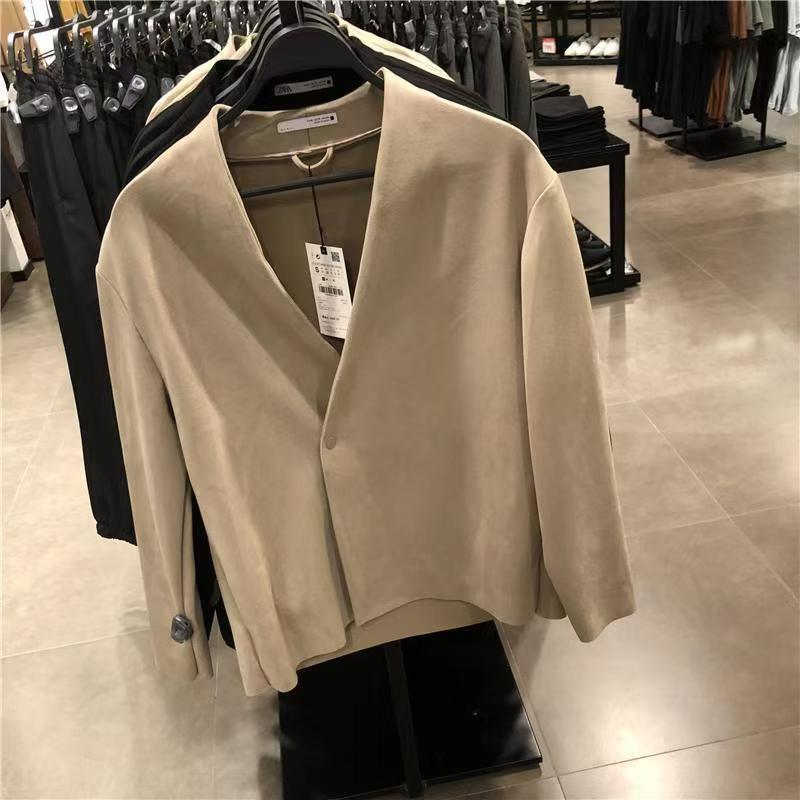 Plus-size men's clothing 2026 spring new jacket Korean style dad-style boyfriend style V-neck single-button coat trendy on Instagram