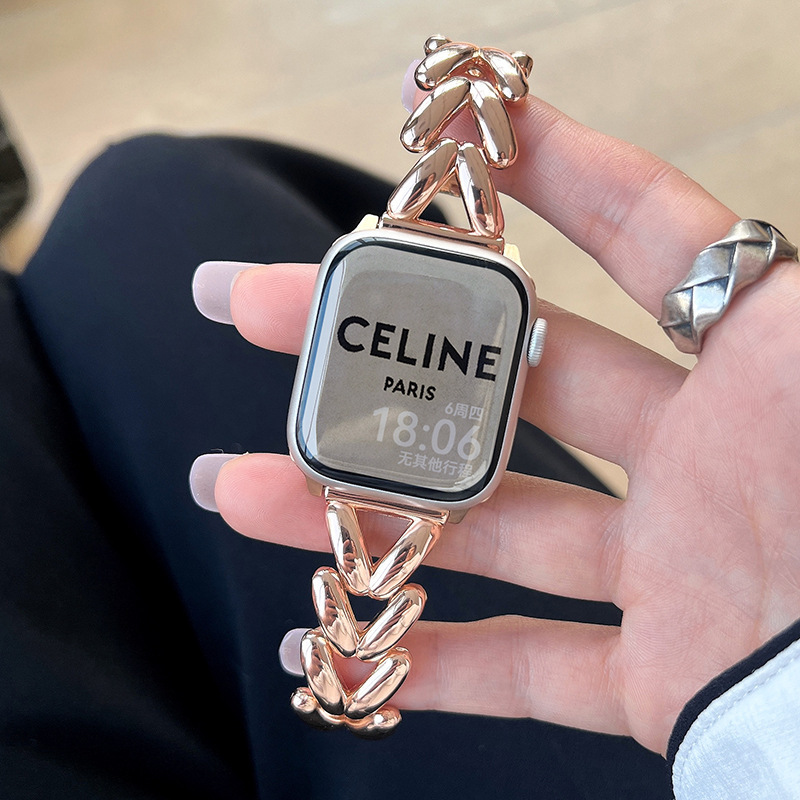 Suitable for Apple Watch 6/7/8 Series 20mm Universal Apple V-Shaped Metal Watch Strap