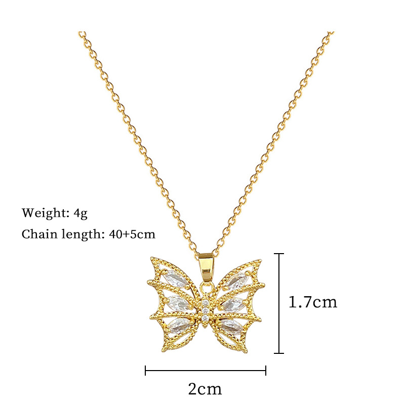 Set collana e orecchini farfalla con strass di lusso_voghion.com