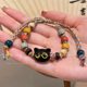 Wood Beaded Lotus Bracelet 2024 Girl's New Chinese Bracelet Zen Niche Vintage Bracelet Girlfriend