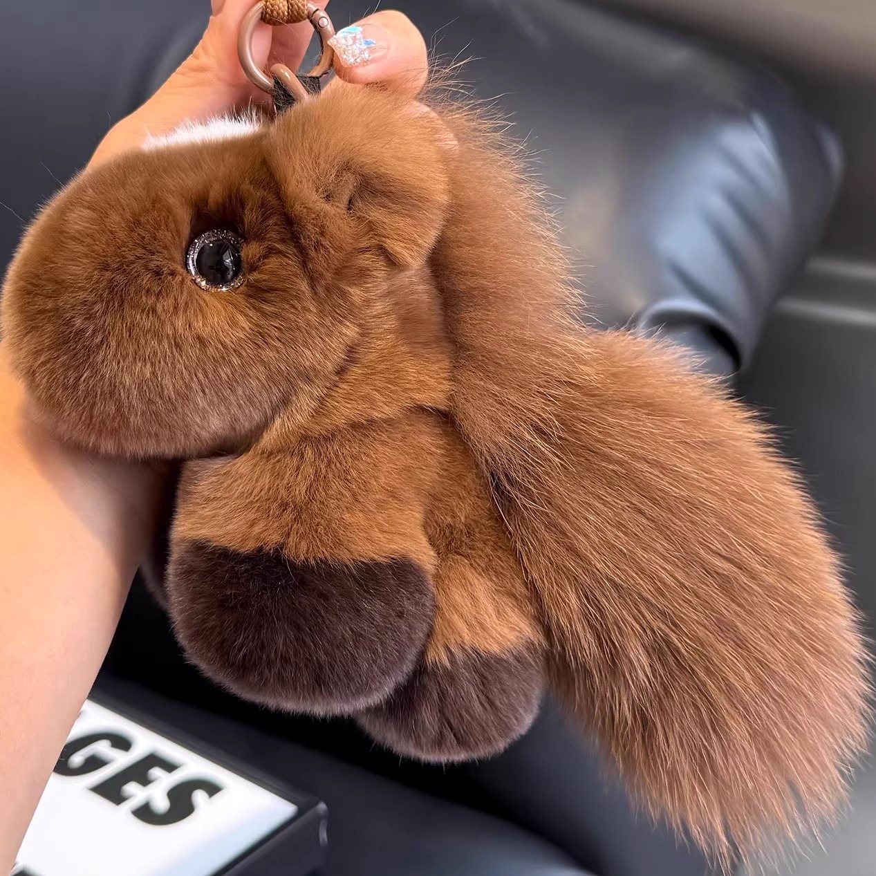 Peluza de ardilla adorable pony llaves de automóvil muñeca de peluche para atraer la fortuna pony bolsas colgantes