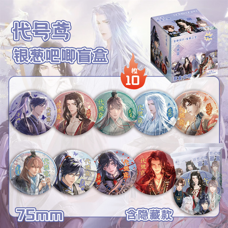JOJO奇妙冒险银葱吧唧盲抽 75MM盒装10个  动漫马口铁镭射大徽章|undefined
